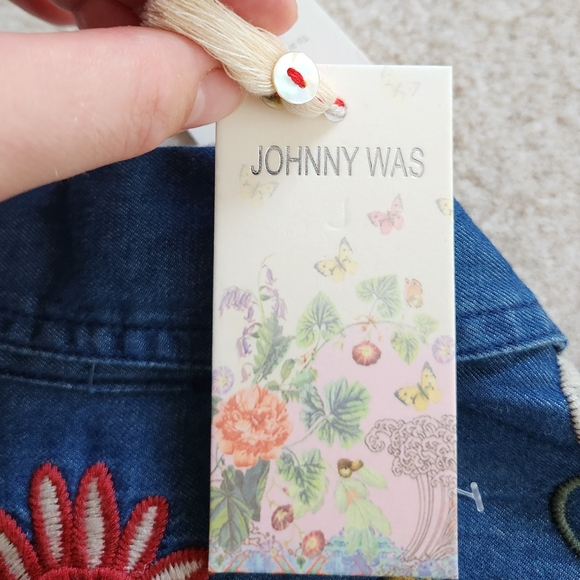 Johnny Was Toni Relaxed Fit Denim Shirt Heavy Embroidery Pear Snap Western XXS - Picture 7 of 15
